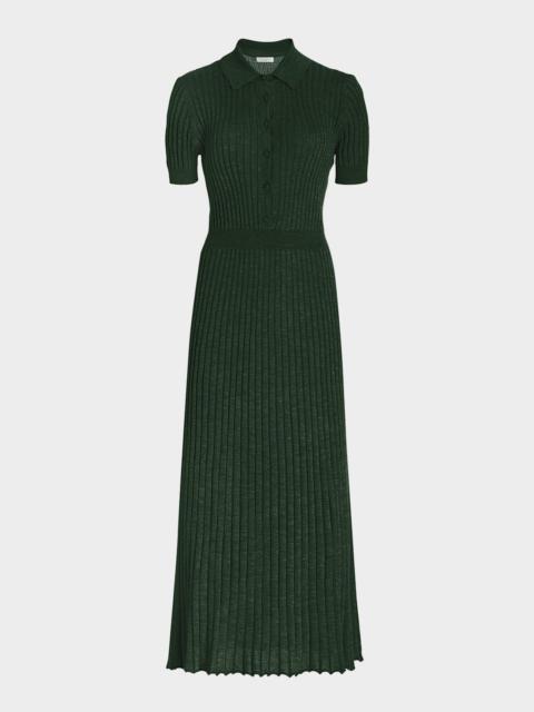 Amor Rib Knit Cashmere-Silk Midi Dress