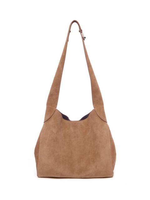 Small Hobo Bag in Dark Sand Suede