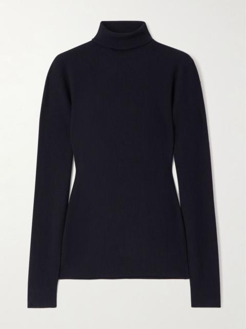 Taupo ribbed-knit wool tutleneck sweater Navy