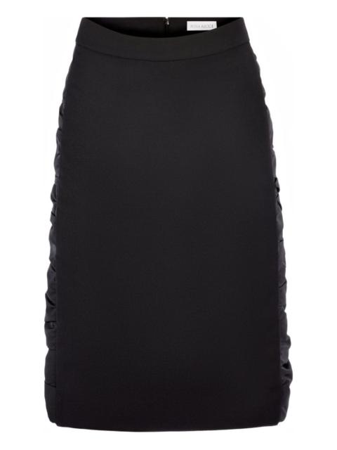 ruched-effect wool midi skirt