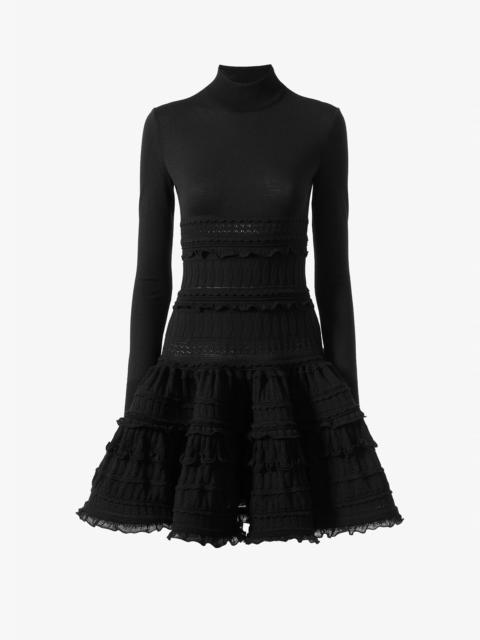 HIGH-NECK WOOL CRINOLINE DRESS