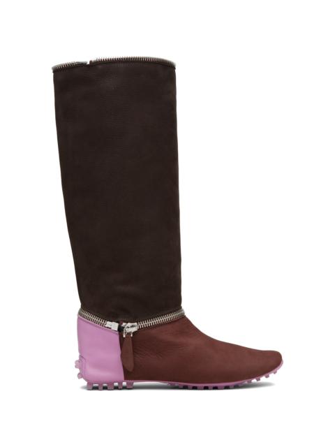 Burgundy & Brown Modular Driving Boots