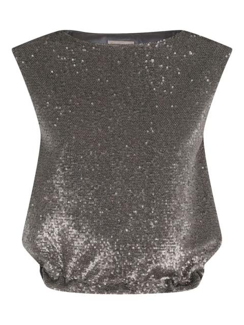 sequin-embellished drawstring top