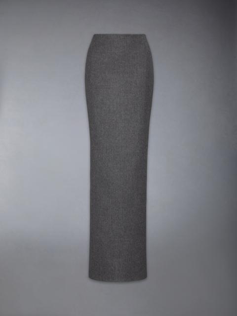 SOLID WOOL FLANNEL PENCIL SKIRT