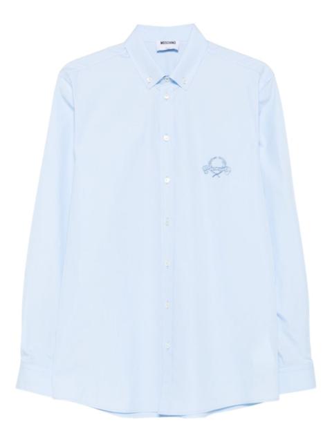 logo-embroidered long-sleeved shirt