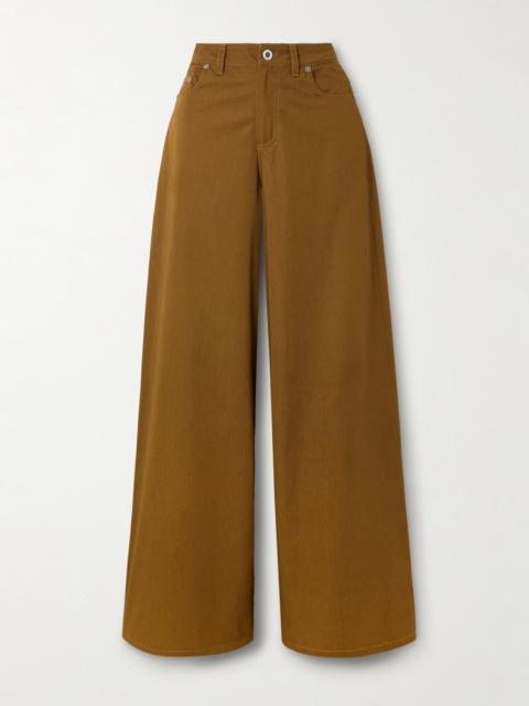 Nadia Silk-twill Wide-leg Pants