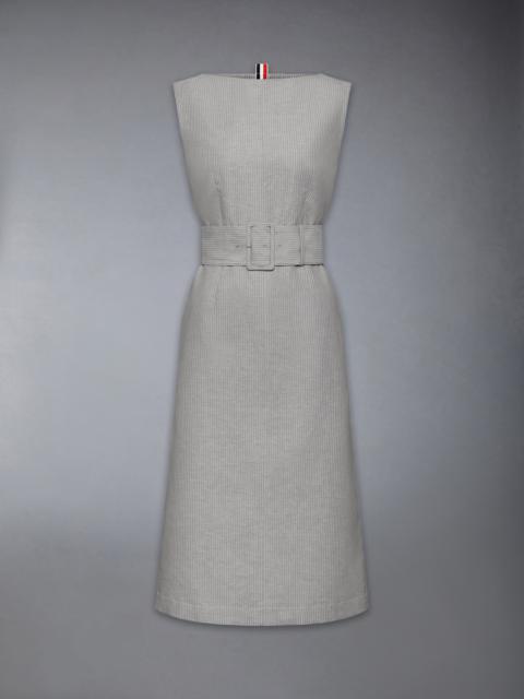 TONAL UNIVERSITY STRIPE BOAT NECK DRESS