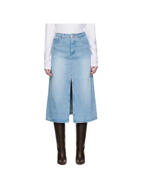 Blue Georgia Denim Midi Skirt