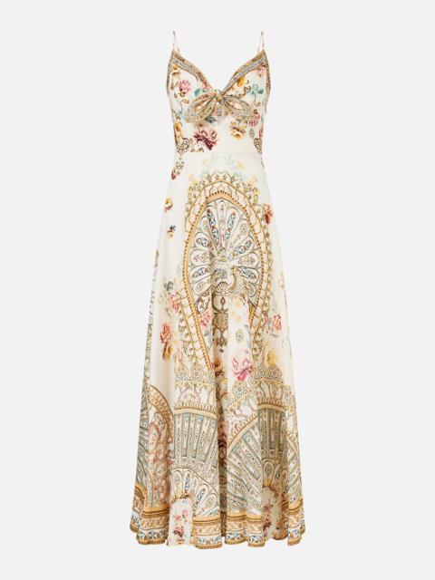 LONG DRESS WITH TIE FRONT