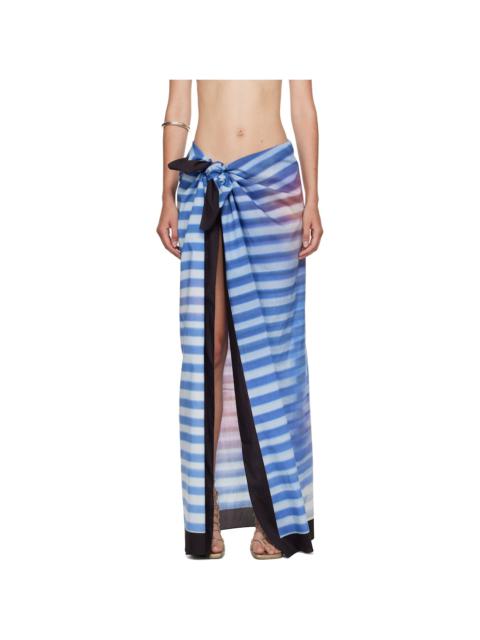 Blue Pareo Printed Air Cover-up Skirt
