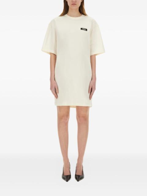 logo-patch mini dress
