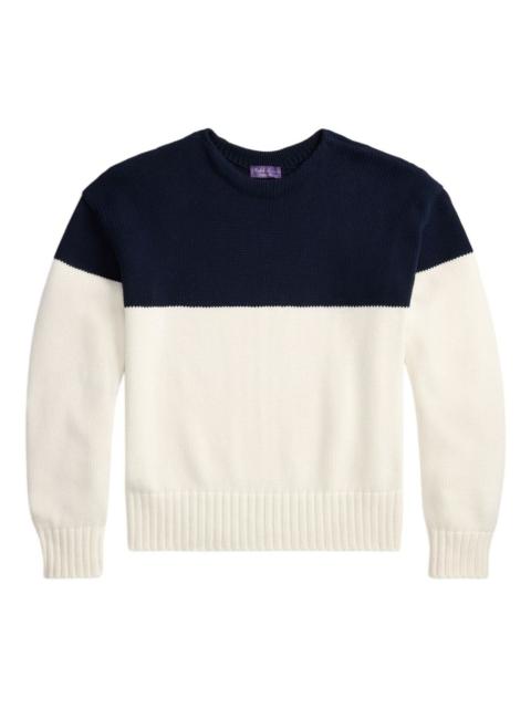 colourblock crew neck sweater