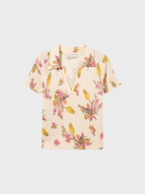 PRINTED WOOL POLO-SHIRT WITH EMBROIDERY