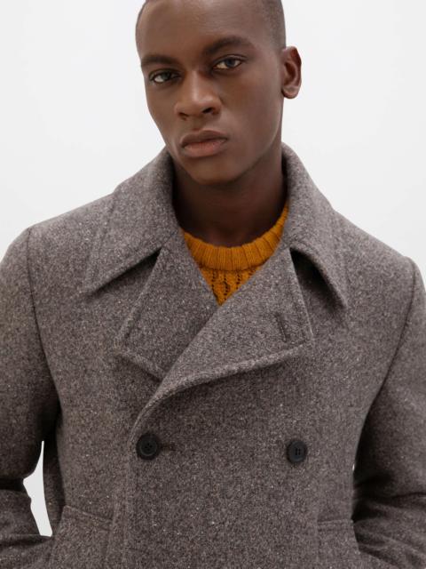 Charcoal Herringbone Pea Coat