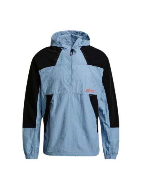adidas originals Contrasting Colors Loose Sports Hooded Jacket Sky Blue H09103