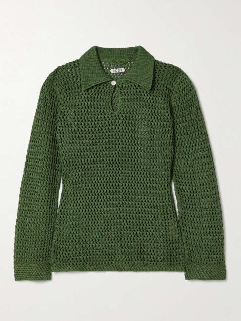 Willows crocheted cotton polo shirt