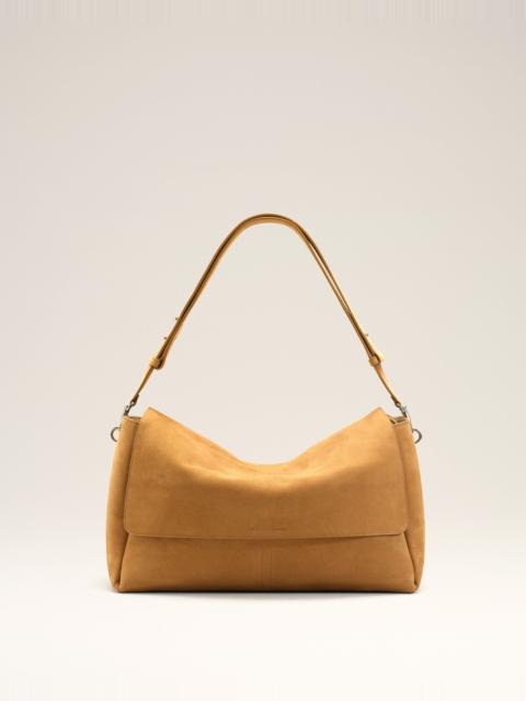 YELLOW COW LEATHER LARGE FLAP CARROUSEL BAG