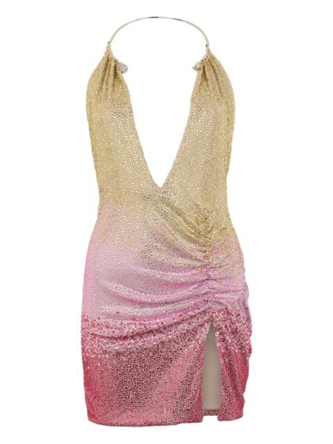 open-back mini dress