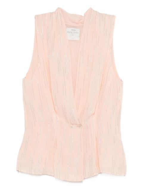 sleeveless draped top