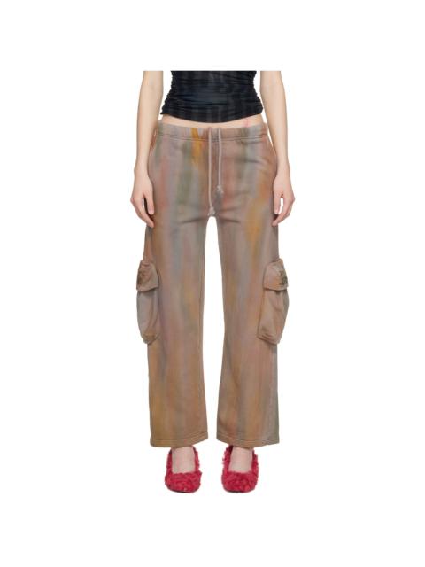 Gray Hand-Dyed Cargo Sweatpants