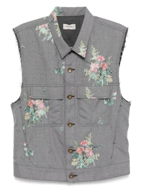 floral-pattern vest