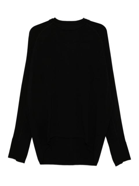 panelled cotton jumper
