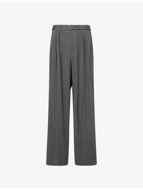 Preaches Wide-Leg Linen-Blend Trousers
