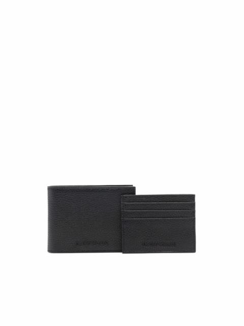 logo-embossed leather wallet