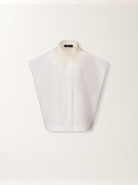 Sleeveless shirt in optical white poplin