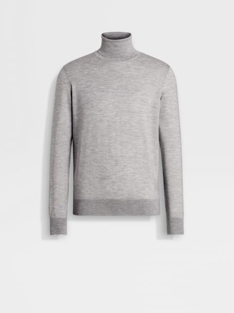 LIGHT GREY MÉLANGE CASHSETA TURTLENECK
