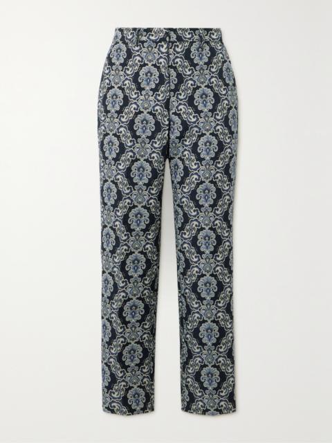 Metallic Brocade Skinny Pants