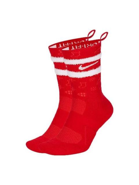Nike Unisex Elite Crew 'xmas' Sports Socks 1 Packs Red CK6786-657