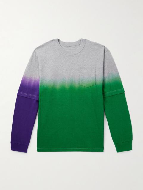 Dégradé Organic Cotton-Jersey T-Shirt Green