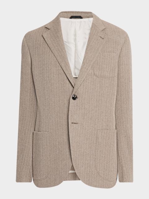 Men's Herringbone Cashmere and Wool Sport Coat