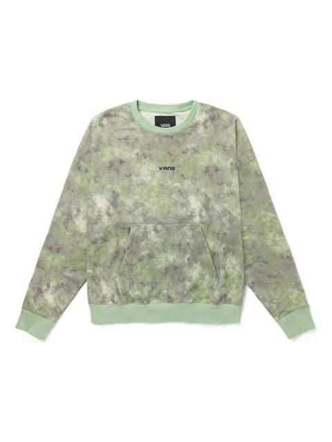 Vans Tie Dye Loose Round Neck Pullover Couple Style Green VN0A5H8UYAN