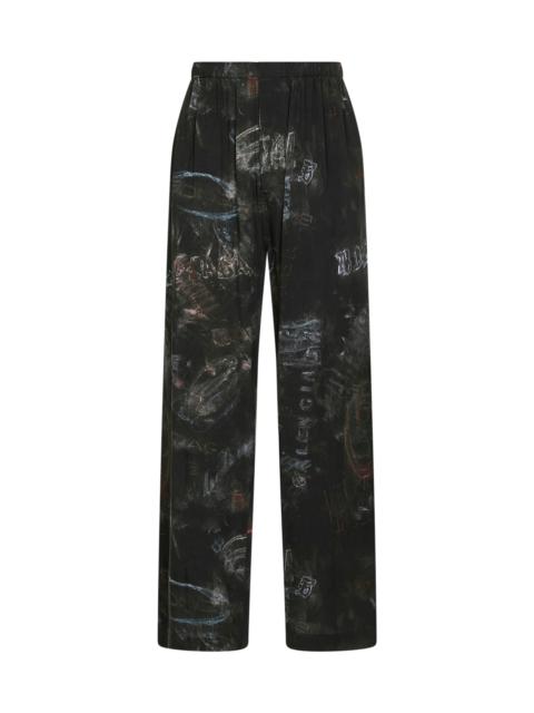 Washed black Washed Crayon Allover Pyjama trousers