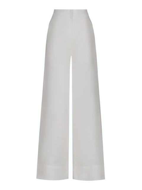 Santos High-Rise Linen Wide-Leg Pants off-white
