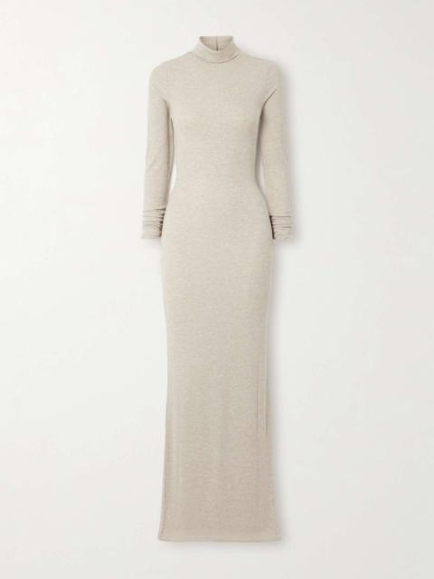 Ribbed stretch-jersey turtleneck maxi dress