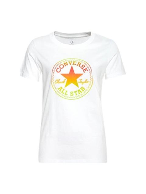 (WMNS) Converse Ombre Chuck Patch Crew T-Shirt 'White Yellow' 10017088-A01