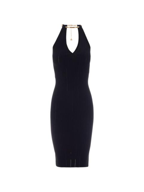 V-neck halterneck dress