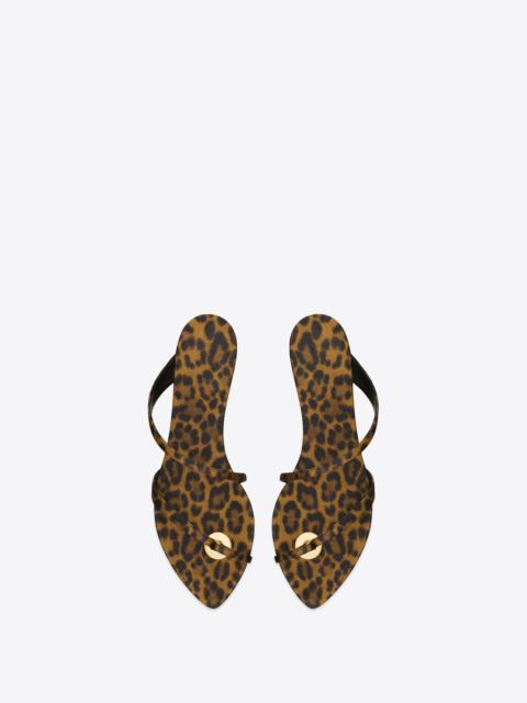 tanger slides in leopard grosgrain