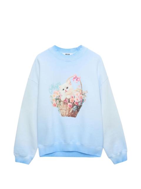 cat-print sweatshirt