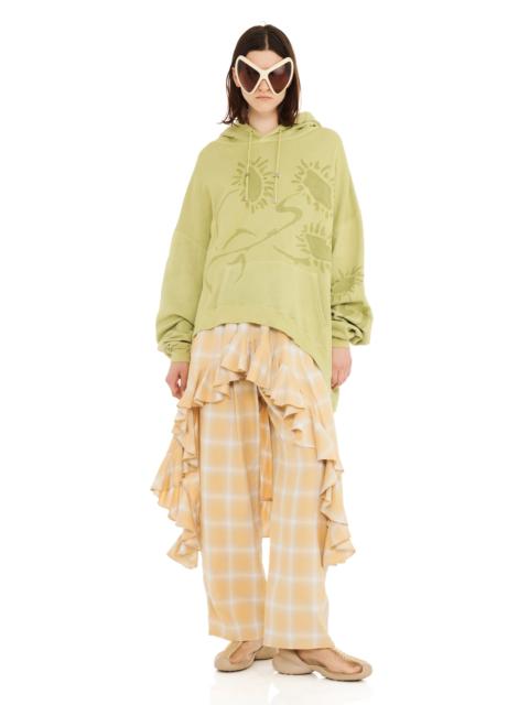 OLIVE DAISY WAVE HEM HOODIE