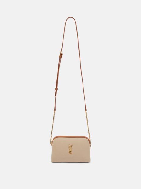Gaby leather-trimmed canvas crossbody bag