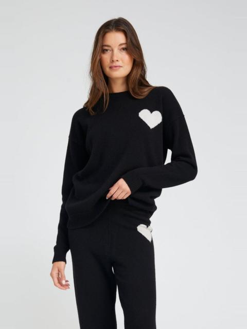 BLACK CASHMERE HEART LOGO SWEATSHIRT