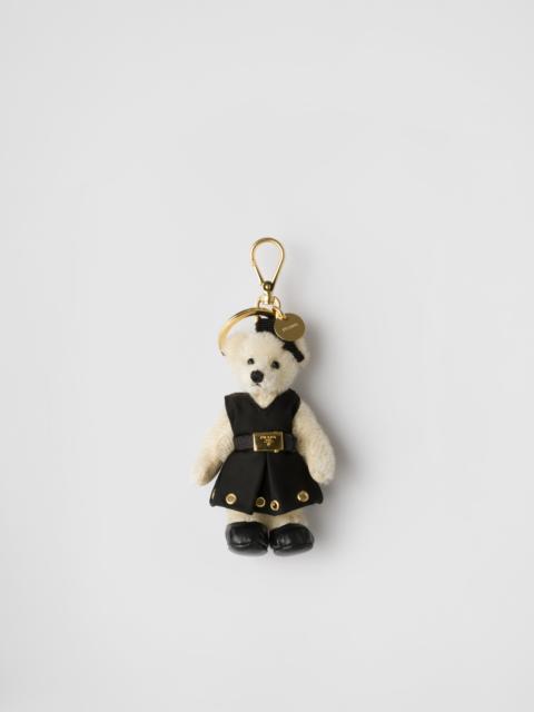 Teddy bag charm with metal ring