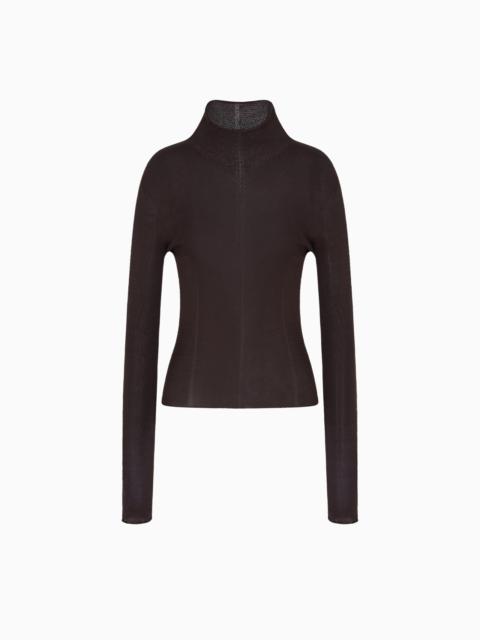 MOCK-NECK SILK JUMPER
