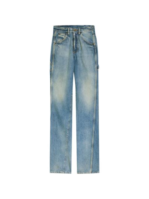 button-fastening straight-leg jeans