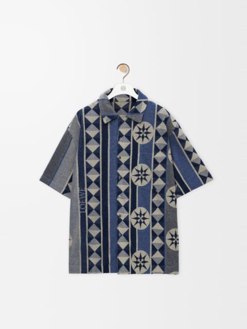 Short sleeve shirt in terry cotton jacquard