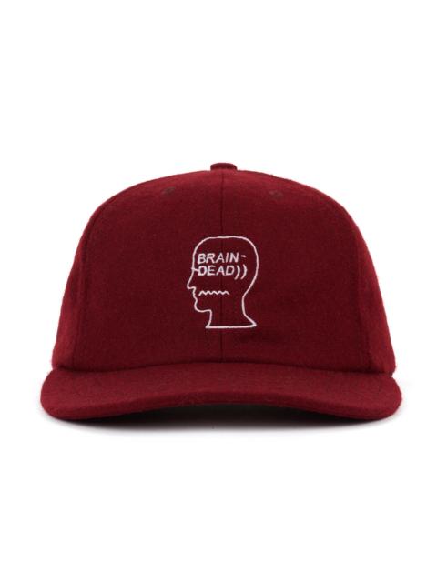 Flannel Logohead 6 Panel Hat- Burgundy